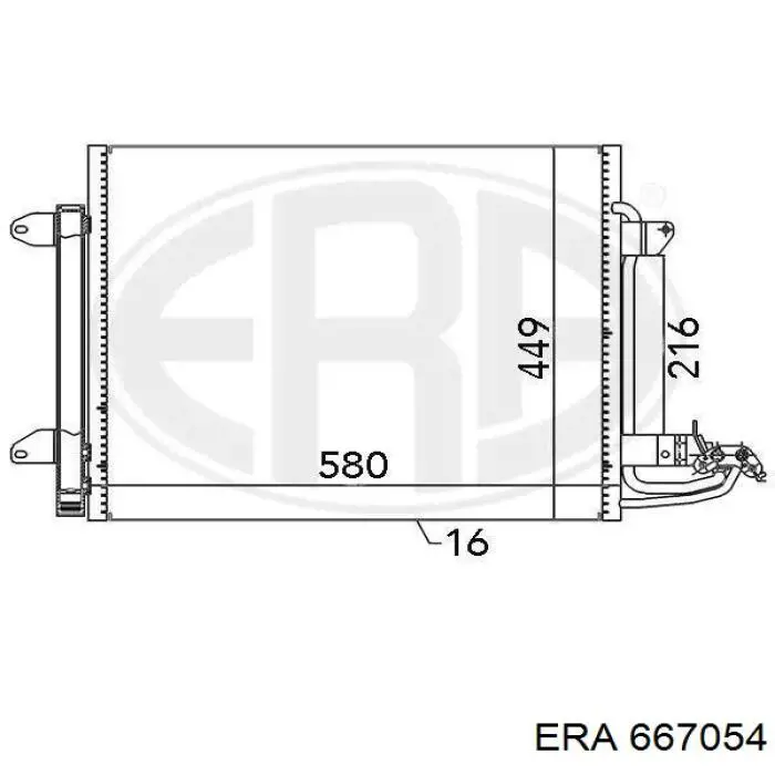 Радиатор кондиционера 667054 ERA