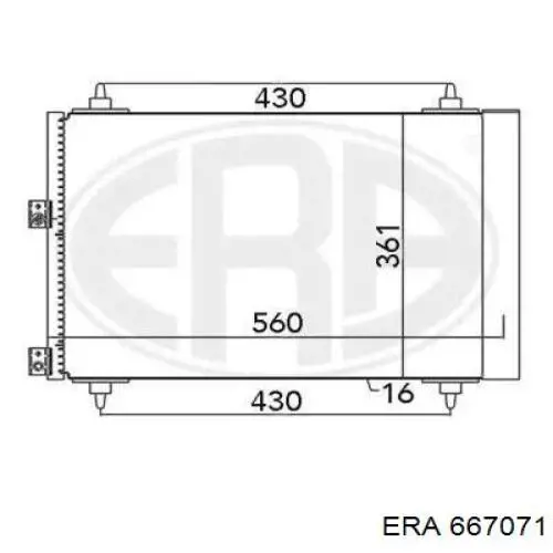 Радиатор кондиционера 667071 ERA