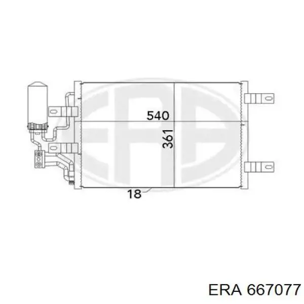 Радиатор кондиционера 667077 ERA