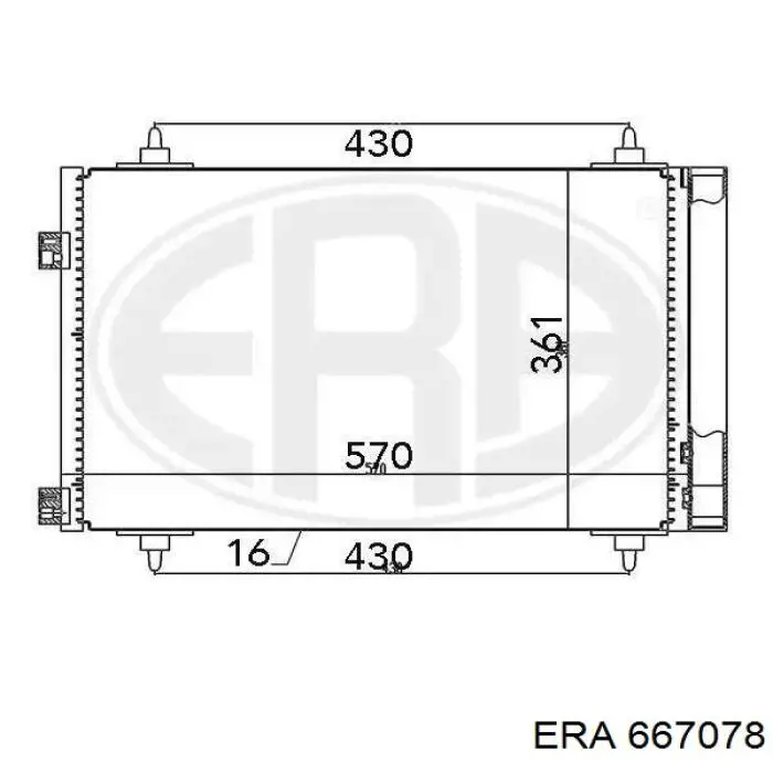 Радиатор кондиционера 667078 ERA
