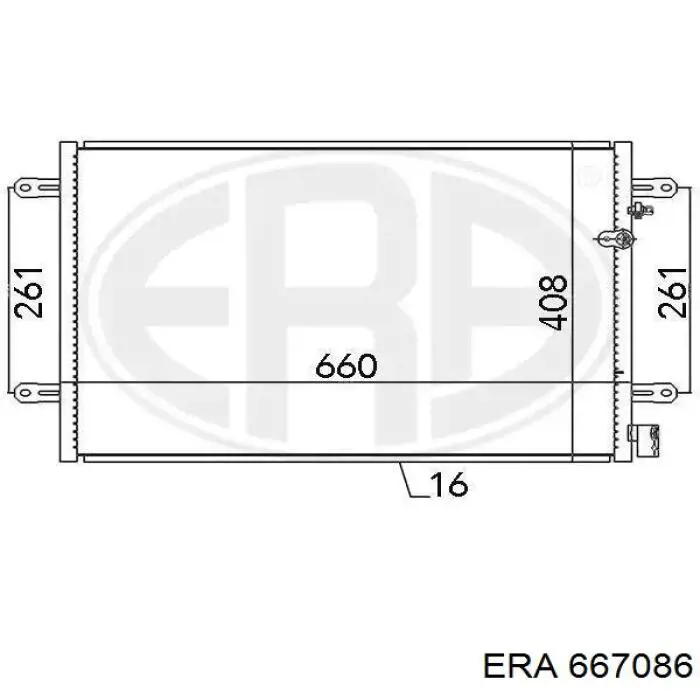 Радиатор кондиционера 667086 ERA