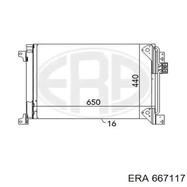 Радиатор кондиционера 667117 ERA