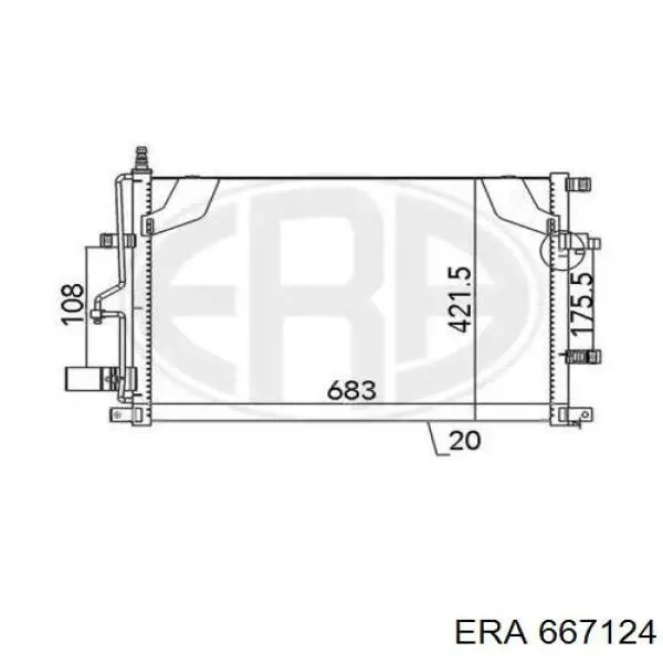 Радиатор кондиционера 667124 ERA