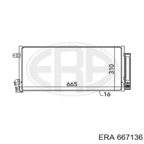 Радиатор кондиционера 667136 ERA