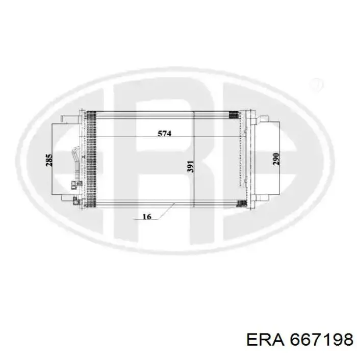 Радиатор кондиционера 667198 ERA