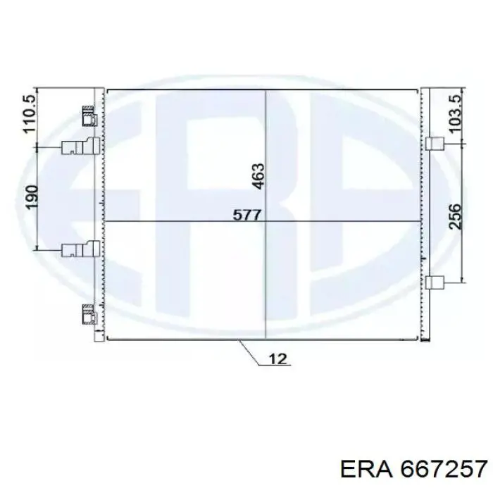 Радиатор кондиционера 667257 ERA
