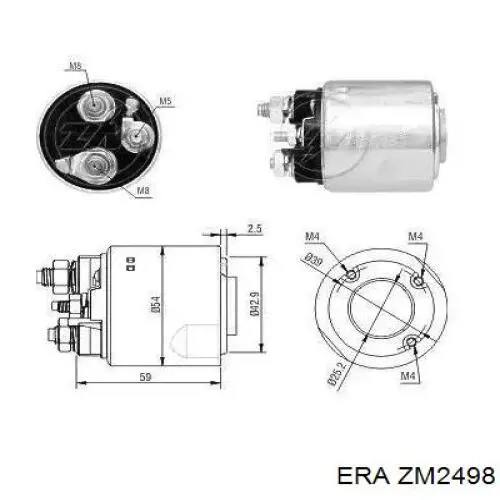 Втягивающее реле стартера ZM2498 ERA