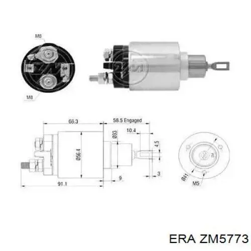 Втягивающее реле стартера ZM5773 ERA