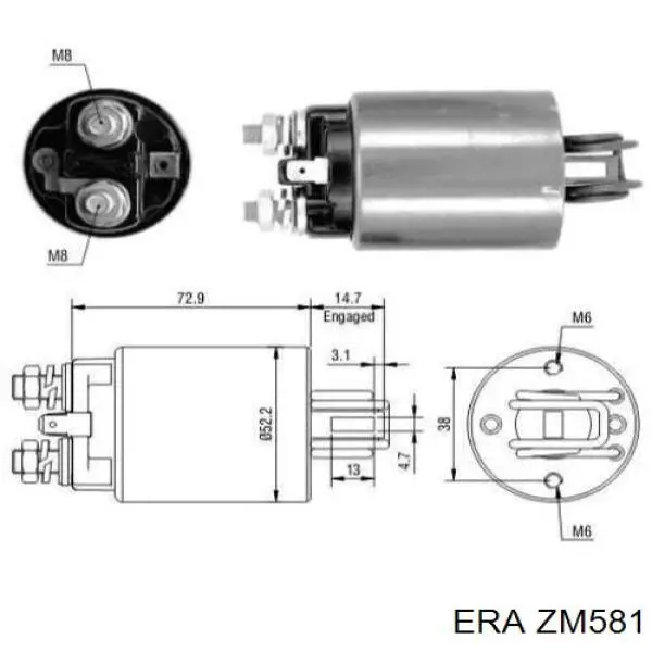 Втягивающее реле стартера ZM581 ERA