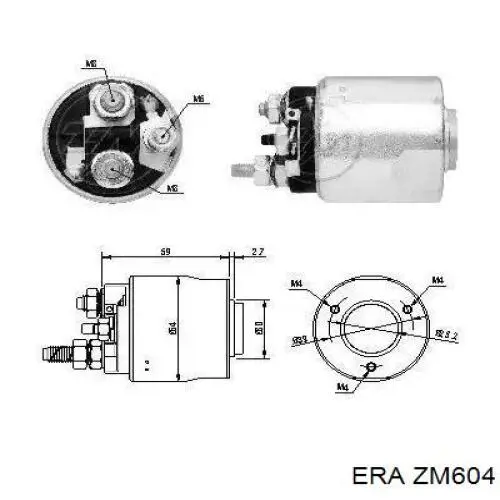 Втягивающее реле стартера ZM604 ERA