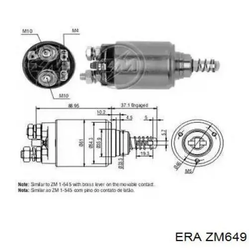 Втягивающее реле стартера ZM649 ERA