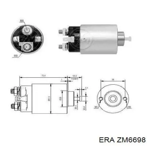 ZM6698 ERA Тяговое реле стартера