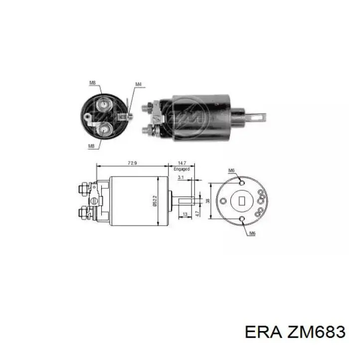 Втягивающее реле стартера ZM683 ERA