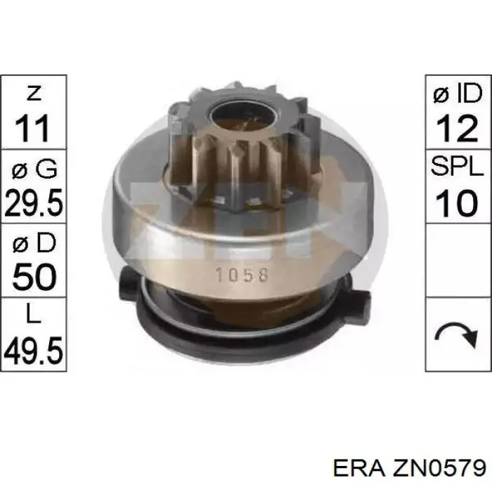 Купить ZN0579 ERA Бендикс стартера
