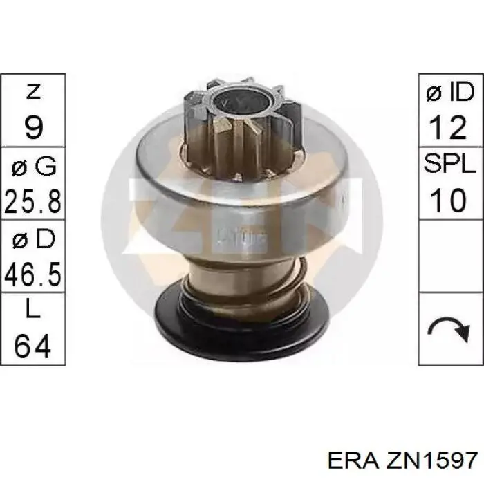 Купить ZN1597 ERA Бендикс стартера