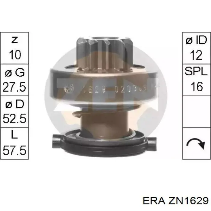 Купить ZN1629 ERA Бендикс стартера
