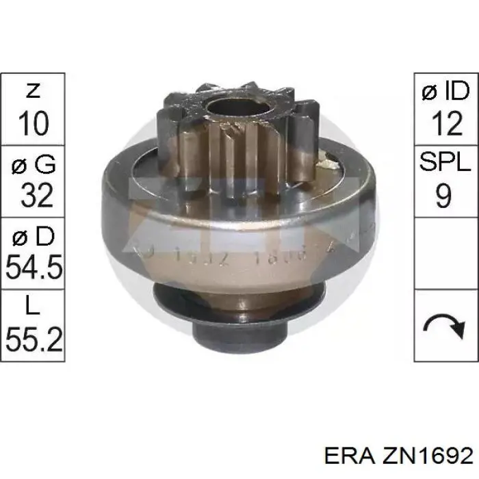 Бендикс стартера ZN1692 ERA