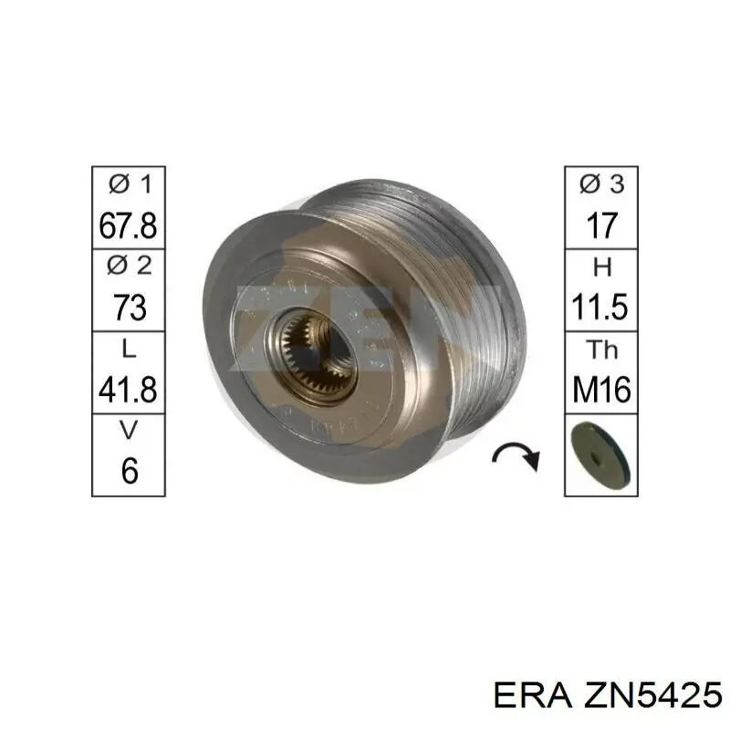 Купить ZN5425 ERA Шкив ремня генератора