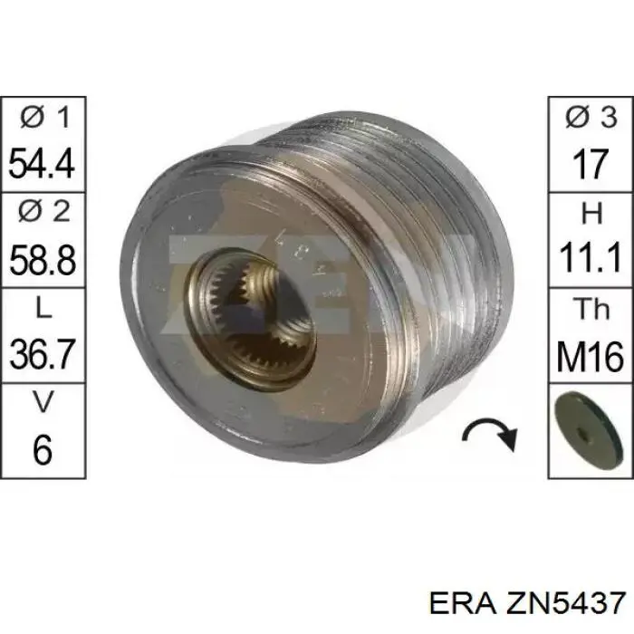 Шкив генератора ZN5437 ERA