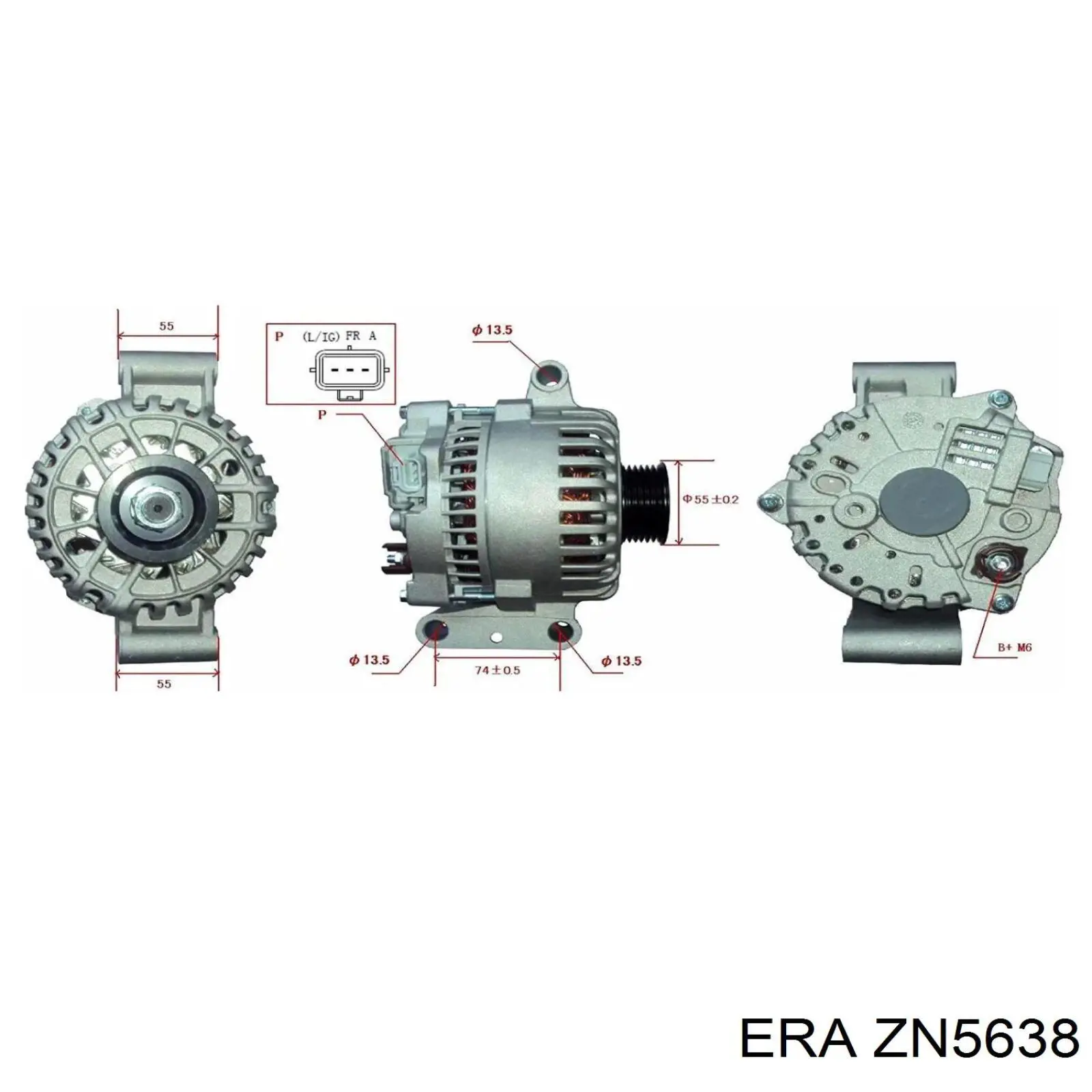 Шкив генератора ZN5638 ERA