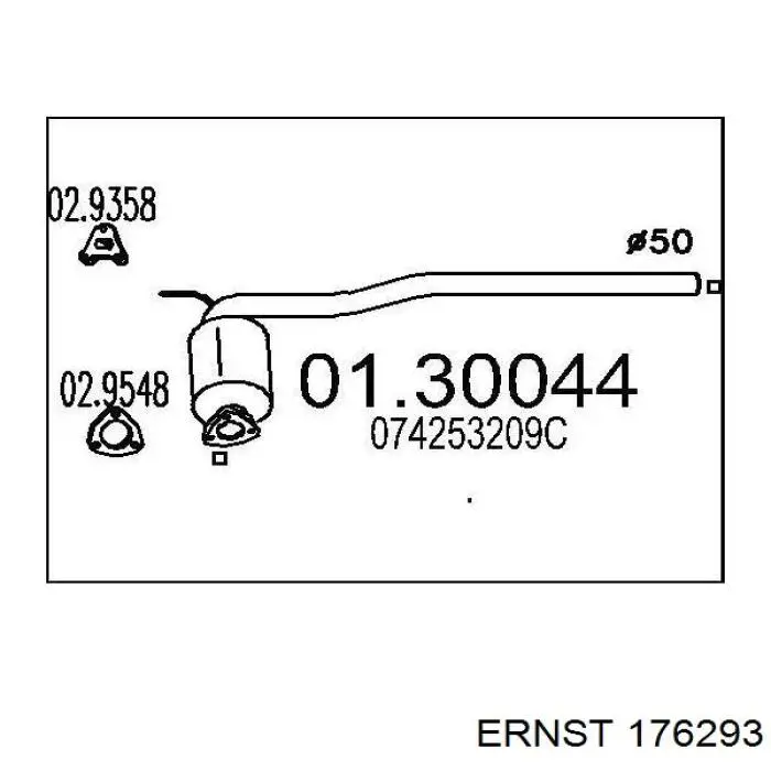 Передняя часть глушителя 176293 Ernst