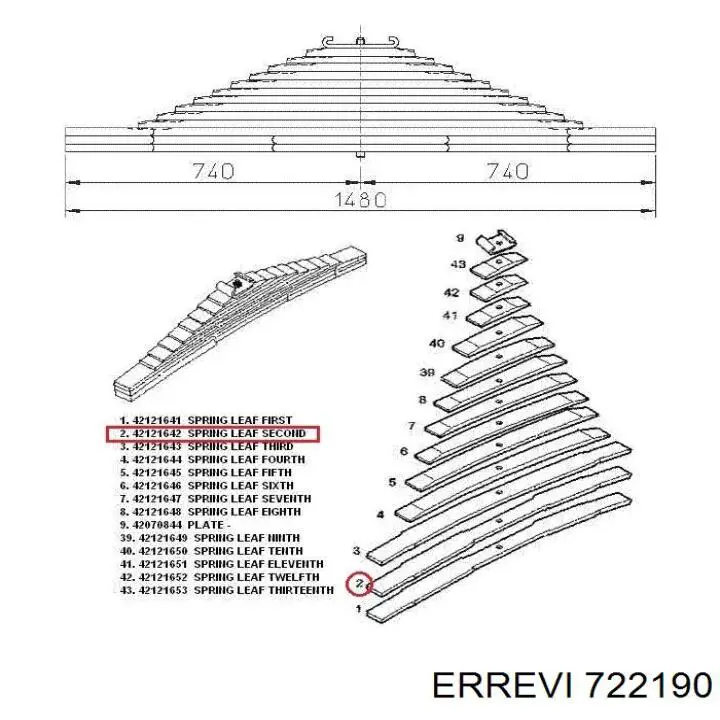 Стремянка рессоры 722190 Errevi