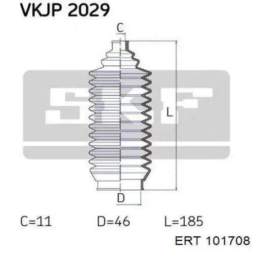 Пыльник тяги ERT 101708 цена, от 6.24 USD