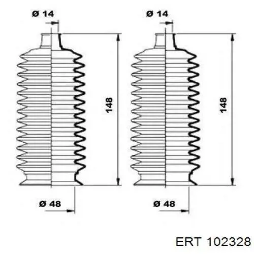Пыльник рулевой рейки 102328 ERT