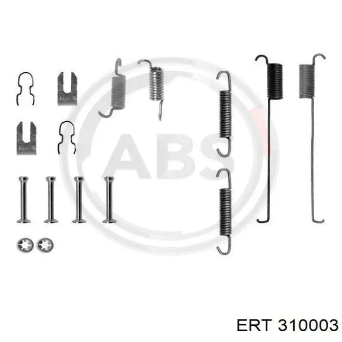 310003 ERT монтажный комплект задних барабанных колодок