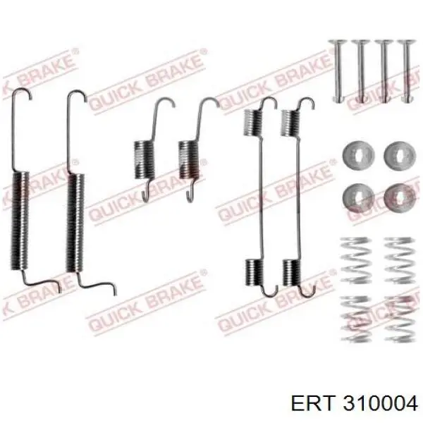 Установочный комплект задних барабанных колодок ERT 310004 цена, от 5.35 USD