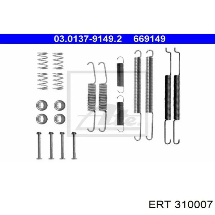 Ремкомплект тормозных колодок ERT 310007