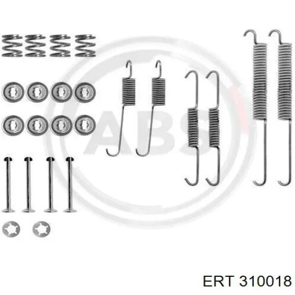 310018 ERT монтажный комплект задних барабанных колодок
