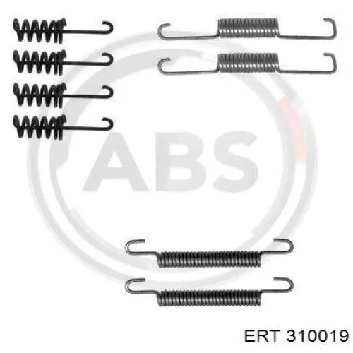 310019 ERT kit de montagem das sapatas traseiras de tambor