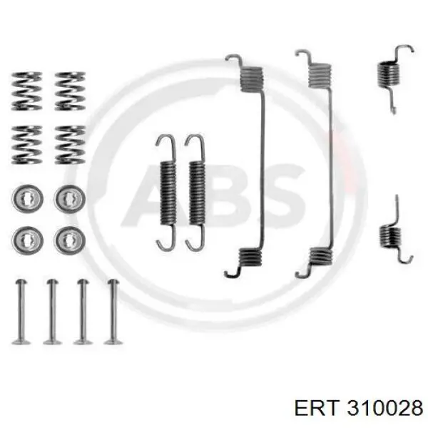 310028 ERT kit de montagem das sapatas traseiras de tambor
