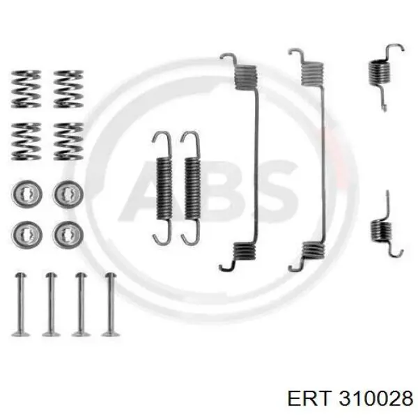 Монтажный комплект задних барабанных колодок 310028 ERT