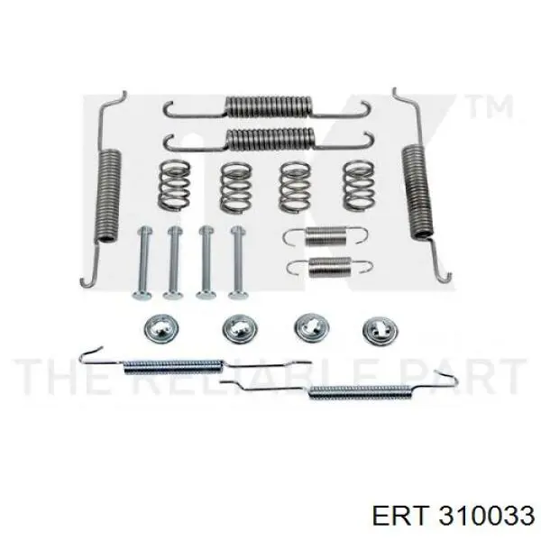 Kit de montaje, zapatas de freno traseras 310033 ERT