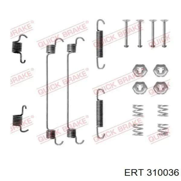 Монтажный комплект задних барабанных колодок 310036 ERT