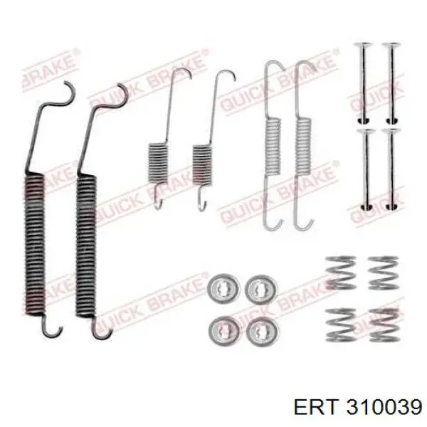 Kit de montaje, zapatas de freno traseras 310039 ERT