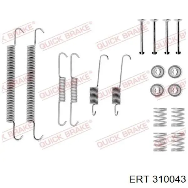 310043 ERT kit de montagem das sapatas traseiras de tambor