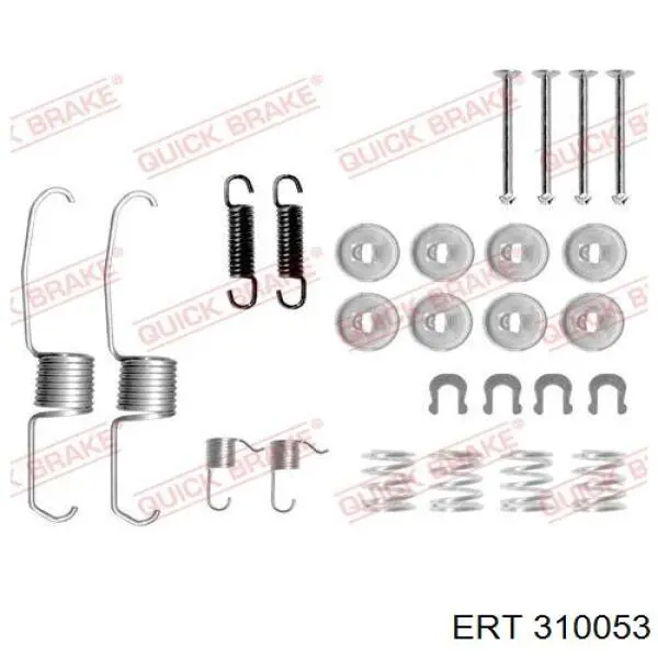 Монтажный комплект задних барабанных колодок 310053 ERT
