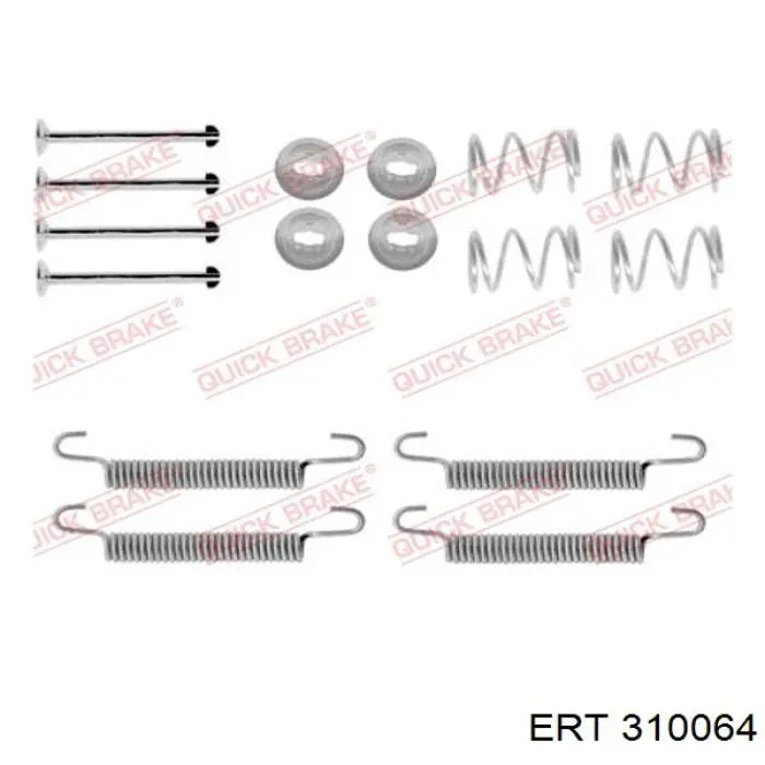 Монтажный комплект задних барабанных колодок 310064 ERT
