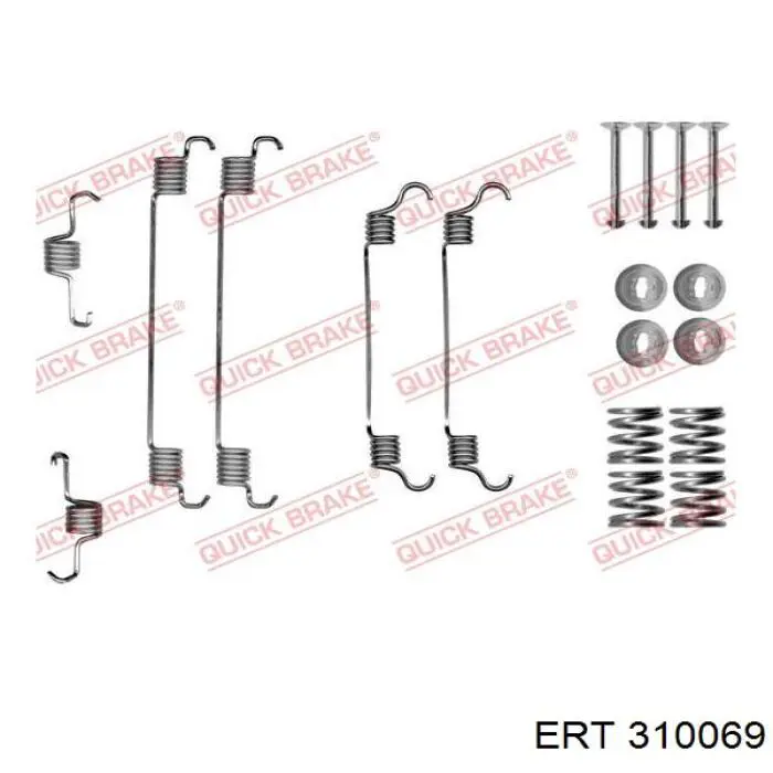 310069 ERT монтажный комплект задних барабанных колодок