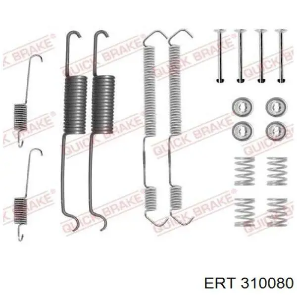 310080 ERT kit de montagem das sapatas traseiras de tambor
