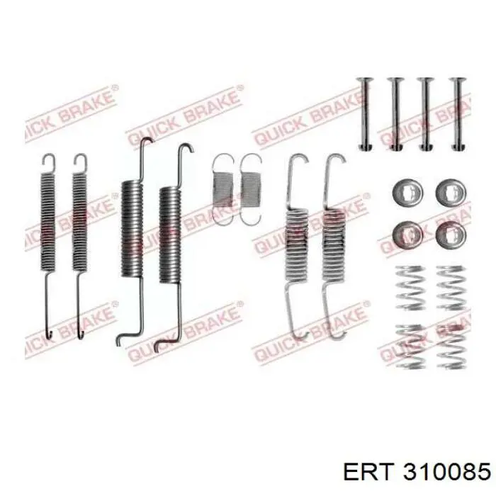 Kit de montaje, zapatas de freno traseras 310085 ERT