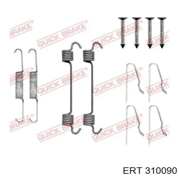 Монтажный комплект задних барабанных колодок 310090 ERT