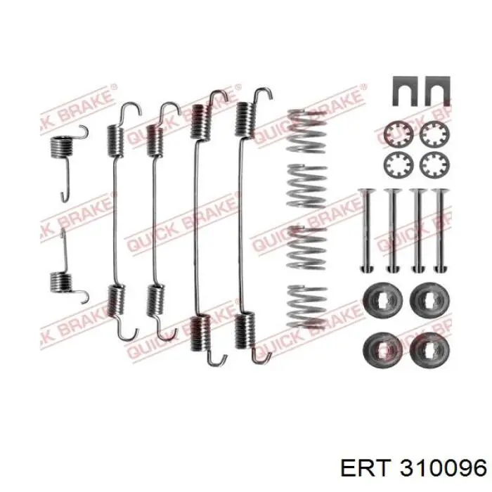 310096 ERT kit de montagem das sapatas traseiras de tambor