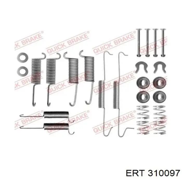 Монтажный комплект задних барабанных колодок 310097 ERT