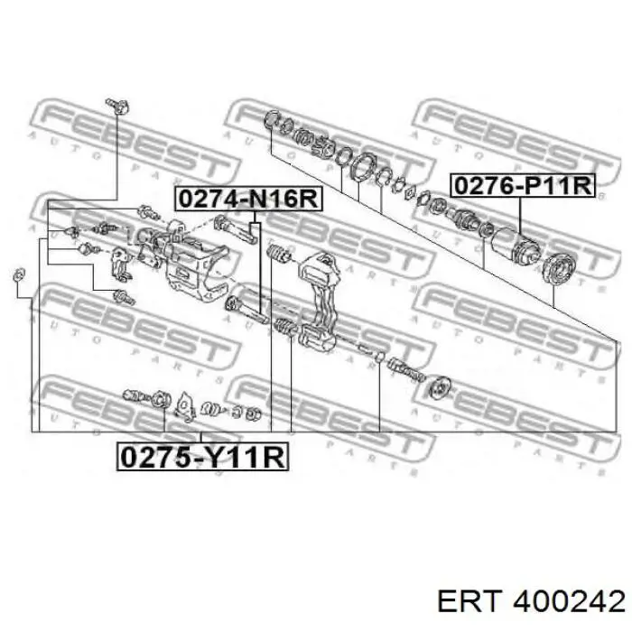 Купить 400242 ERT Ремкомплект суппорта тормозного, заднего