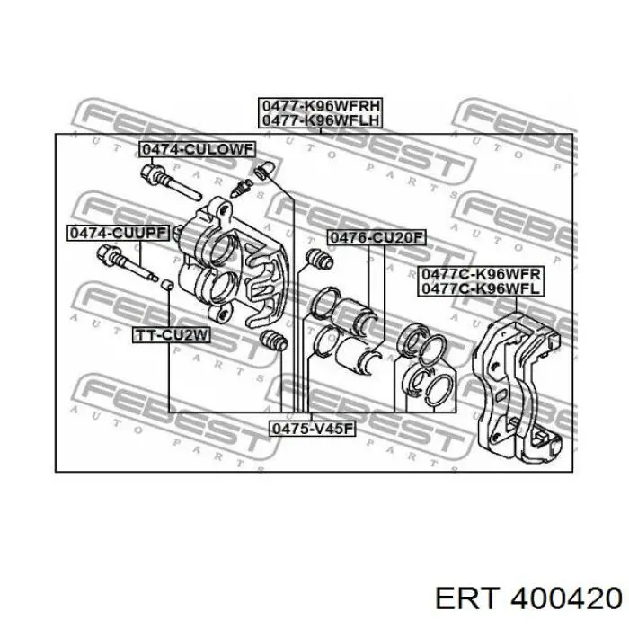 400420 ERT ремкомплект суппорта тормозного переднего