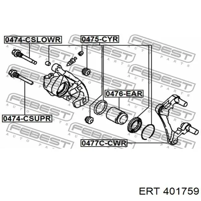 401759 ERT ремкомплект суппорта тормозного заднего